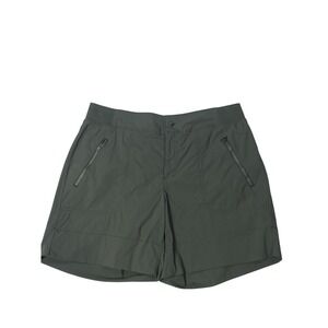 Te Verde Women's Large Hiking Shorts Olive Green Nylon Spandex Travel Utility